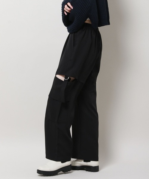 3.3 Field Trip （3.3フィールドトリップ）の「3.3 Field Trip／サイドシボリパンツ　2981257（その他パンツ・レディース・ブラック/カーキ・FREE）」の7枚目の写真
