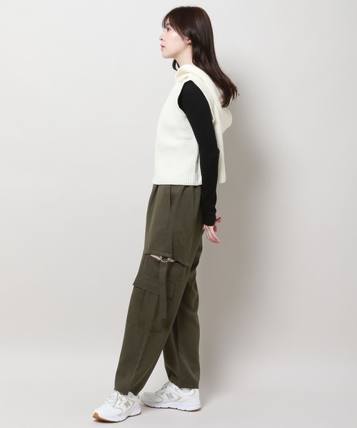 3.3 Field Trip （3.3フィールドトリップ）の「3.3 Field Trip／サイドシボリパンツ　2981257（その他パンツ・レディース・ブラック/カーキ・FREE）」の9枚目の写真
