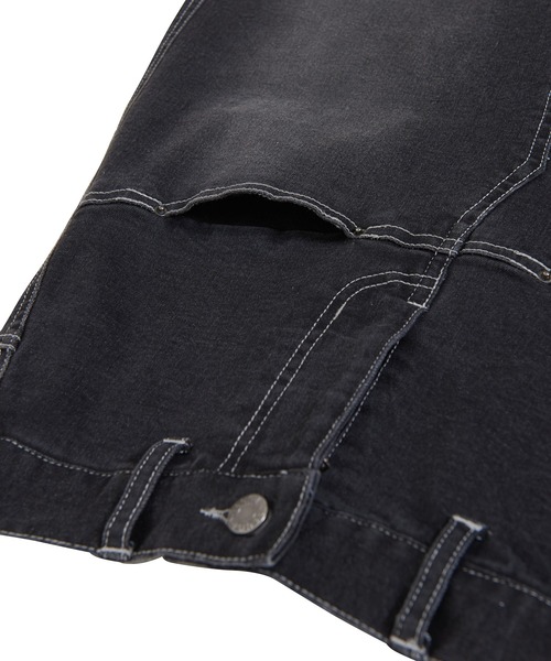 PUNYUS(プニュズ)の「デザインデニムロングスカート(デニムスカート・レディース・ブラック・1/3/4/2)」の4枚目の写真