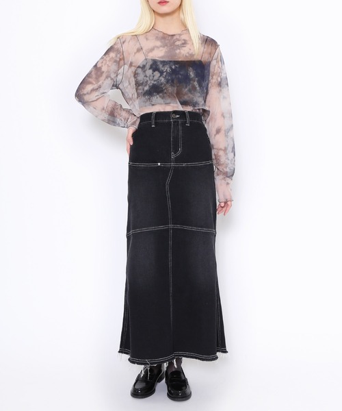 PUNYUS(プニュズ)の「デザインデニムロングスカート(デニムスカート・レディース・ブラック・1/3/4/2)」の16枚目の写真