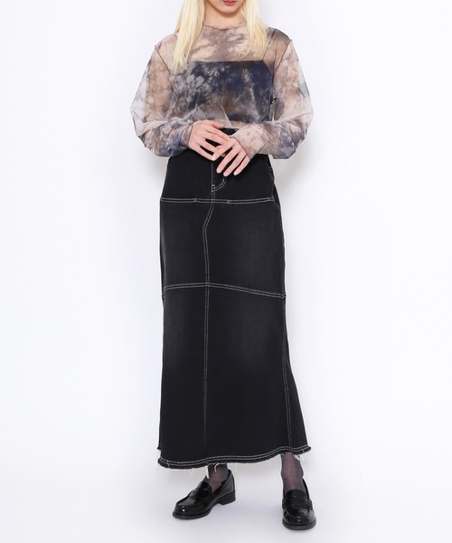 PUNYUS(プニュズ)の「デザインデニムロングスカート(デニムスカート・レディース・ブラック・1/3/4/2)」の17枚目の写真