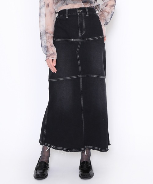 PUNYUS(プニュズ)の「デザインデニムロングスカート(デニムスカート・レディース・ブラック・1/3/4/2)」の14枚目の写真