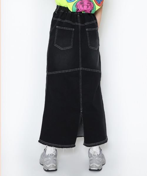 PUNYUS(プニュズ)の「デザインデニムロングスカート(デニムスカート・レディース・ブラック・1/3/4/2)」の11枚目の写真