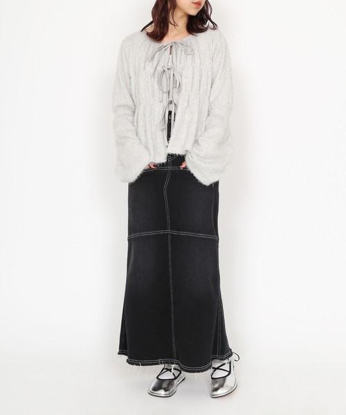 PUNYUS(プニュズ)の「デザインデニムロングスカート(デニムスカート・レディース・ブラック・1/3/4/2)」の21枚目の写真