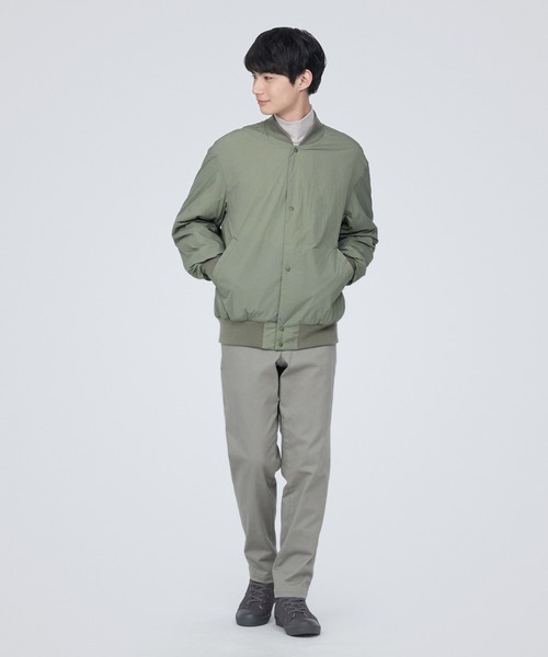 無印良品（ムジルシリョウヒン）の「洗える中わたリブ付きブルゾン（ブルゾン・メンズ・ブラック/スモーキーグリーン系・S/M/L/XL）」の12枚目の写真