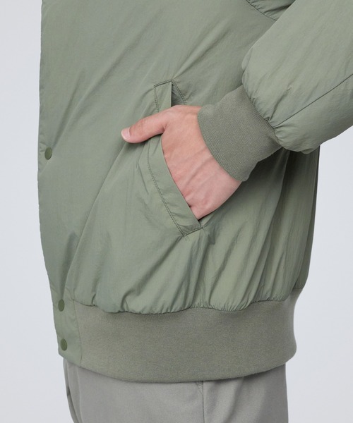 無印良品（ムジルシリョウヒン）の「洗える中わたリブ付きブルゾン（ブルゾン・メンズ・ブラック/スモーキーグリーン系・S/M/L/XL）」の16枚目の写真
