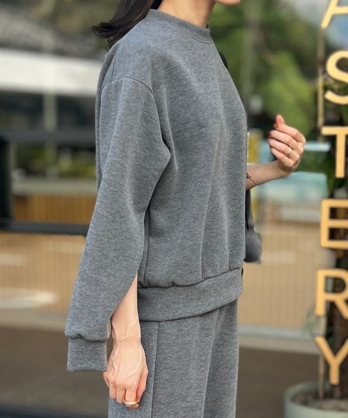 セール】袖下ZIPボンディングプルオーバー / ダブルフェイス