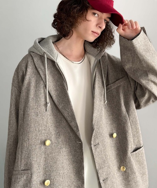 classicalelf（クラシカルエルフ）の「シーンレスに活躍。オーバーサイズダブルジャケット（テーラードジャケット・メンズ・チャコールグレー/ブラック/グレイッシュベージュ/ネイビー・LARGE/MEDIUM/X-LARGE）」の13枚目の写真