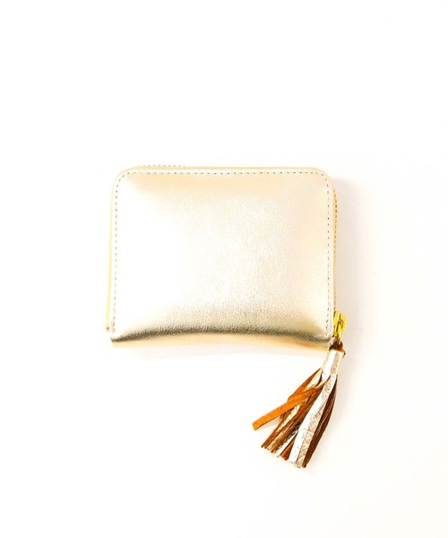 Gready Brilliant(グレディブリリアン)の「レザーカードウォレット(財布・レディース・グリーン/ドット/ゴールド・FREE)」の2枚目の写真