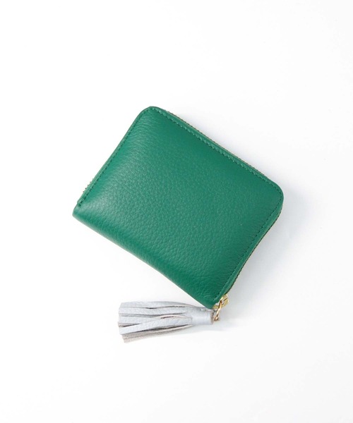 Gready Brilliant(グレディブリリアン)の「レザーカードウォレット(財布・レディース・グリーン/ドット/ゴールド・FREE)」の4枚目の写真