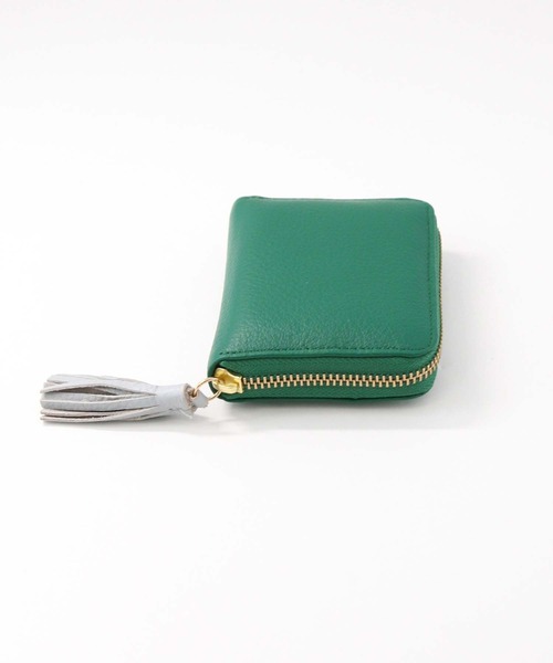 Gready Brilliant(グレディブリリアン)の「レザーカードウォレット(財布・レディース・グリーン/ドット/ゴールド・FREE)」の5枚目の写真