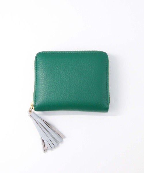 Gready Brilliant(グレディブリリアン)の「レザーカードウォレット(財布・レディース・グリーン/ドット/ゴールド・FREE)」の6枚目の写真