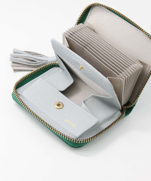 Gready Brilliant(グレディブリリアン)の「レザーカードウォレット(財布・レディース・グリーン/ドット/ゴールド・FREE)」の9枚目の写真