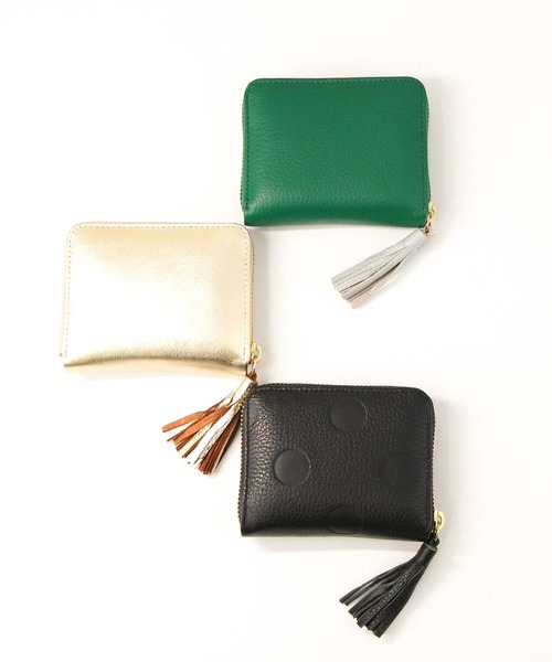 Gready Brilliant(グレディブリリアン)の「レザーカードウォレット(財布・レディース・グリーン/ドット/ゴールド・FREE)」の12枚目の写真