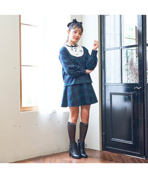 algy（アルジー）の「ラメラインシースルーハイソックス（ソックス/靴下・キッズ・オフホワイト/ブラック・21/24）」の3枚目の写真