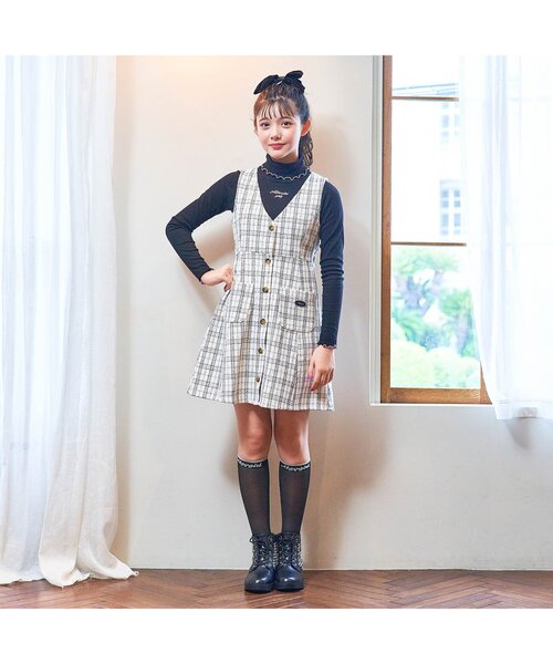 algy（アルジー）の「ラメラインシースルーハイソックス（ソックス/靴下・キッズ・オフホワイト/ブラック・21/24）」の4枚目の写真