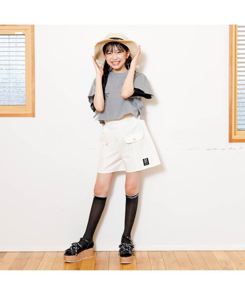 algy（アルジー）の「ラメラインシースルーハイソックス（ソックス/靴下・キッズ・オフホワイト/ブラック・21/24）」の5枚目の写真