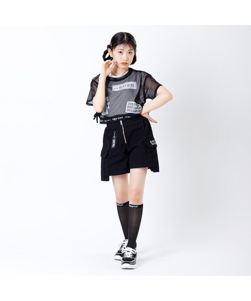 algy（アルジー）の「ラメラインシースルーハイソックス（ソックス/靴下・キッズ・オフホワイト/ブラック・21/24）」の10枚目の写真