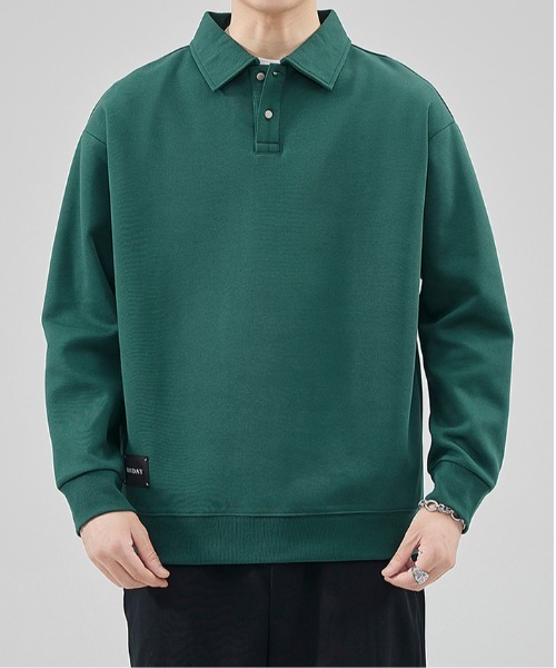 NO NEED（ノーニード）の「ポロスウェットタグ付きプルオーバー（スウェット・メンズ・グレー/ダークグリーン/ブラック/ベージュ/グリーン系その他・ﾌﾘ-）」の14枚目の写真