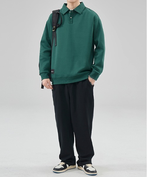 NO NEED（ノーニード）の「ポロスウェットタグ付きプルオーバー（スウェット・メンズ・グレー/ダークグリーン/ブラック/ベージュ/グリーン系その他・ﾌﾘ-）」の15枚目の写真