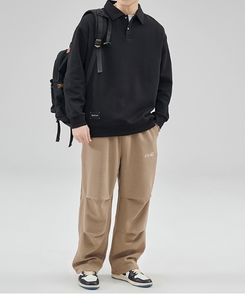 NO NEED（ノーニード）の「ポロスウェットタグ付きプルオーバー（スウェット・メンズ・グレー/ダークグリーン/ブラック/ベージュ/グリーン系その他・ﾌﾘ-）」の7枚目の写真