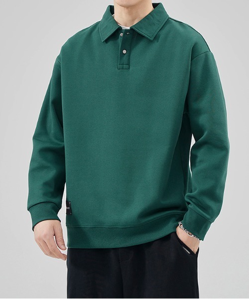 NO NEED（ノーニード）の「ポロスウェットタグ付きプルオーバー（スウェット・メンズ・グレー/ダークグリーン/ブラック/ベージュ/グリーン系その他・ﾌﾘ-）」の13枚目の写真