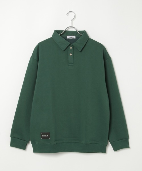 NO NEED（ノーニード）の「ポロスウェットタグ付きプルオーバー（スウェット・メンズ・グレー/ダークグリーン/ブラック/ベージュ/グリーン系その他・ﾌﾘ-）」の21枚目の写真