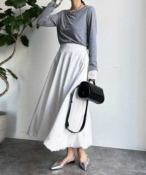 DouDou（ドゥドゥ）の「バルーンスカート（スカート・レディース・オフホワイト/ブラック/ベージュ・FREE）」の21枚目の写真