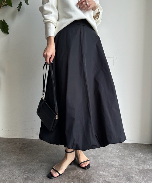 DouDou（ドゥドゥ）の「バルーンスカート（スカート・レディース・オフホワイト/ブラック/ベージュ・FREE）」の9枚目の写真