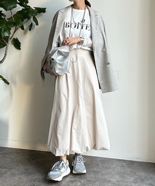 DouDou（ドゥドゥ）の「バルーンスカート（スカート・レディース・オフホワイト/ブラック/ベージュ・FREE）」の18枚目の写真