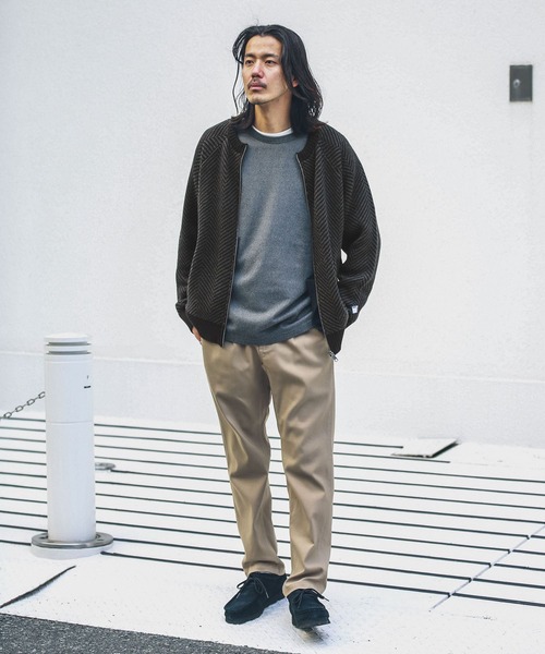 URBAN RESEARCH Sonny Label（アーバンリサーチサニーレーベル）の「『別注』BAEXFATE×Sonny Label　ヘリンボンジップアップニットカーディガン（カーディガン/ボレロ・メンズ・ブラック/ネイビー/ナチュラル・MEDIUM/LARGE）」の9枚目の写真