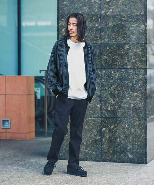 URBAN RESEARCH Sonny Label（アーバンリサーチサニーレーベル）の「『別注』BAEXFATE×Sonny Label　ヘリンボンジップアップニットカーディガン（カーディガン/ボレロ・メンズ・ブラック/ネイビー/ナチュラル・MEDIUM/LARGE）」の13枚目の写真