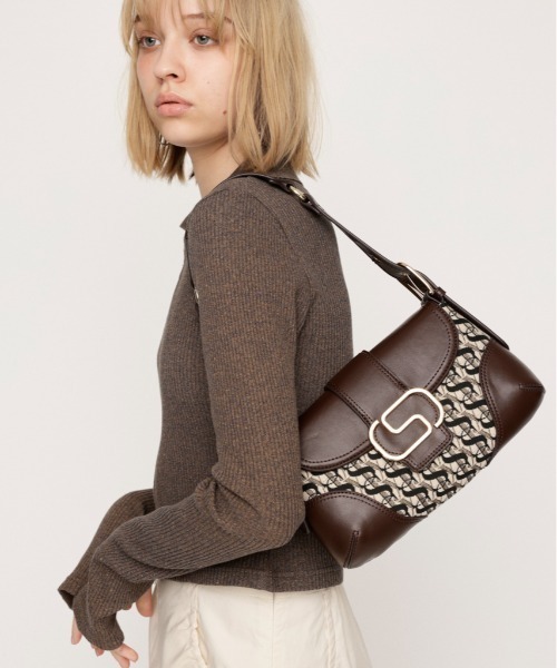 SLY(スライ)の「S BADGE BUCKLE BAG エスバッジ バックル バッグ(ハンドバッグ・レディース・ブラック系その他2/ブラウン系その他2・FREE)」の4枚目の写真