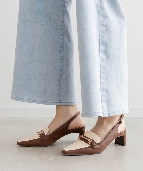 RANDA（ランダ）の「ローファーライクバックストラップパンプス（その他シューズ・レディース・ダークブラウン/ブラック/グレー・S/M/L/LL）」の3枚目の写真