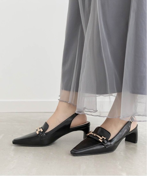 RANDA（ランダ）の「ローファーライクバックストラップパンプス（その他シューズ・レディース・ダークブラウン/ブラック/グレー・S/M/L/LL）」の13枚目の写真