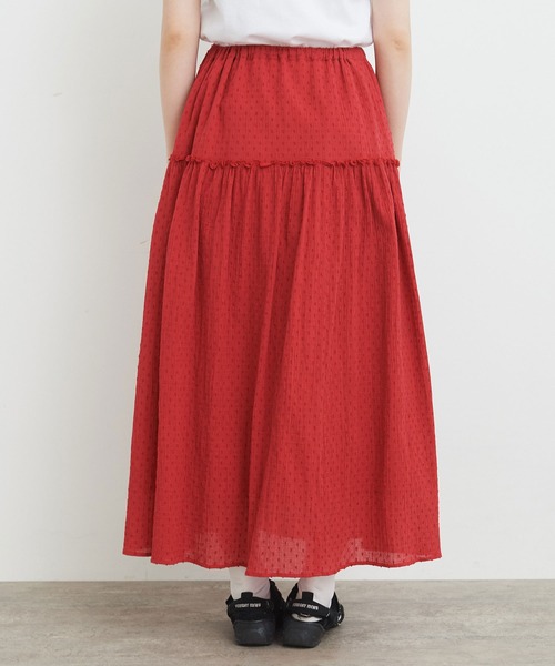 美品 メゾンドソイル BOILED WOOL ウール ギャザー スカート レッド 美品 メゾンドソイル BOILED WOOL ウール ギャザー スカート レッド