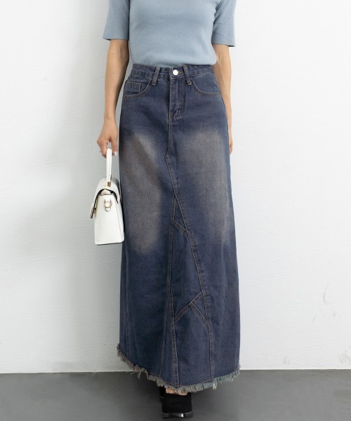 Miniministore（ミニミニストア）の「デニムロングスカート バックスリット韓国（デニムスカート・レディース・インディゴブルー・M/S/L）」の18枚目の写真