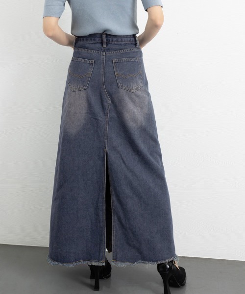 Miniministore（ミニミニストア）の「デニムロングスカート バックスリット韓国（デニムスカート・レディース・インディゴブルー・M/S/L）」の20枚目の写真