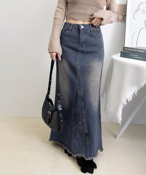 Miniministore（ミニミニストア）の「デニムロングスカート バックスリット韓国（デニムスカート・レディース・インディゴブルー・M/S/L）」の21枚目の写真