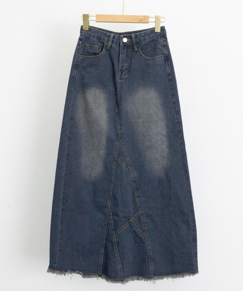 Miniministore（ミニミニストア）の「デニムロングスカート バックスリット韓国（デニムスカート・レディース・インディゴブルー・M/S/L）」の3枚目の写真