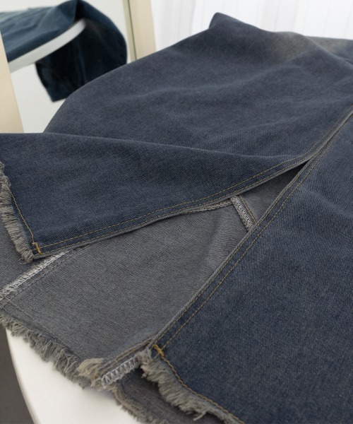 Miniministore（ミニミニストア）の「デニムロングスカート バックスリット韓国（デニムスカート・レディース・インディゴブルー・M/S/L）」の6枚目の写真