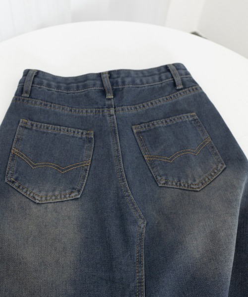 Miniministore（ミニミニストア）の「デニムロングスカート バックスリット韓国（デニムスカート・レディース・インディゴブルー・M/S/L）」の7枚目の写真