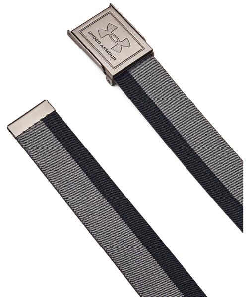 UNDER ARMOUR（アンダーアーマー）の「UAストレッチ ウェビング ベルト（ゴルフ/メンズ）（ベルト・メンズ・グレー×ホワイト・ONESIZE）」の2枚目の写真