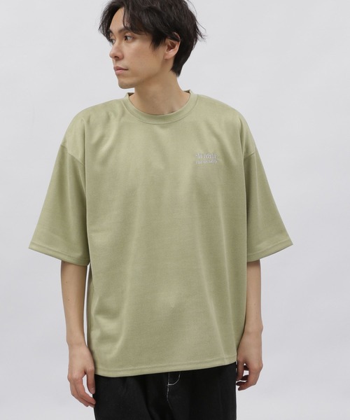 LAKOLE(ラコレ)の「ストレッチスエード刺繍T / 108769(Tシャツ/カットソー・メンズ・ライトグレー/ネイビー/イエロー/グリーン・MEDIUM/LARGE/X-LARGE)」の1枚目の写真