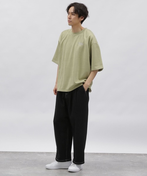 LAKOLE(ラコレ)の「ストレッチスエード刺繍T / 108769(Tシャツ/カットソー・メンズ・ライトグレー/ネイビー/イエロー/グリーン・MEDIUM/LARGE/X-LARGE)」の10枚目の写真