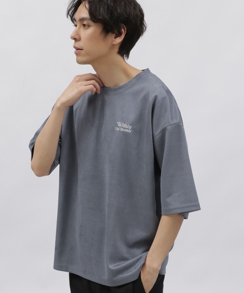 LAKOLE(ラコレ)の「ストレッチスエード刺繍T / 108769(Tシャツ/カットソー・メンズ・ライトグレー/ネイビー/イエロー/グリーン・MEDIUM/LARGE/X-LARGE)」の9枚目の写真