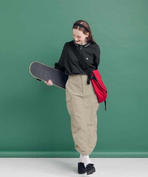 MUHET(ミュエータ)の「ライン入りポロロンT(Tシャツ/カットソー・レディース・スミクロ/ライトブルー/オフホワイト・MEDIUM/X-LARGE)」の9枚目の写真