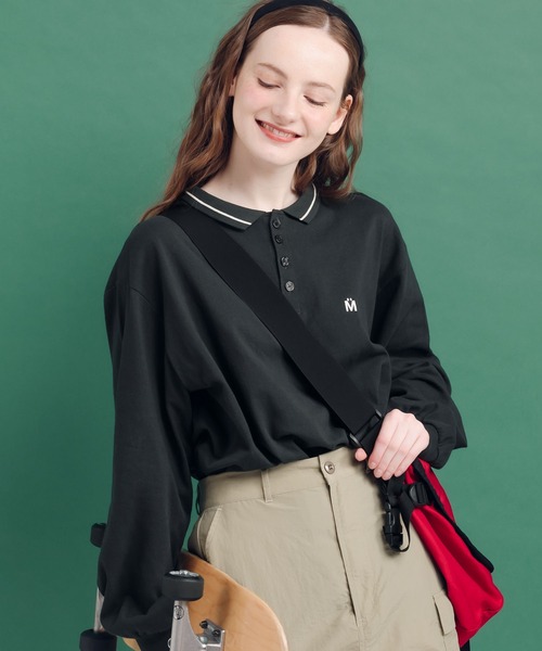 MUHET(ミュエータ)の「ライン入りポロロンT(Tシャツ/カットソー・レディース・スミクロ/ライトブルー/オフホワイト・MEDIUM/X-LARGE)」の8枚目の写真