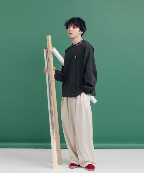 MUHET(ミュエータ)の「ライン入りポロロンT(Tシャツ/カットソー・レディース・スミクロ/ライトブルー/オフホワイト・MEDIUM/X-LARGE)」の16枚目の写真