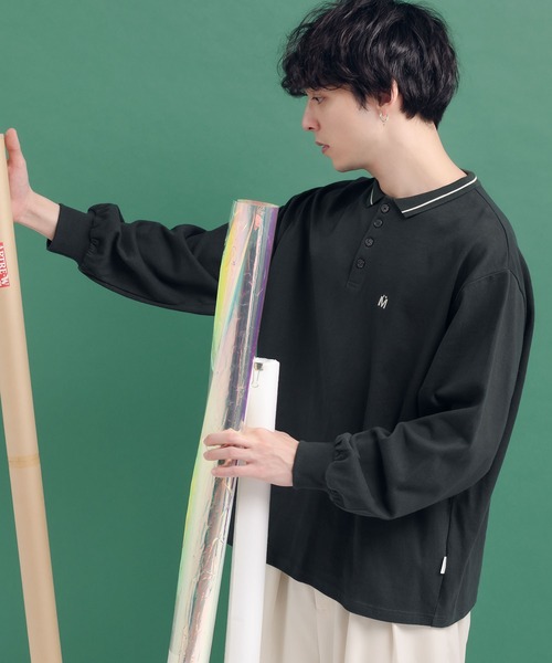 MUHET(ミュエータ)の「ライン入りポロロンT(Tシャツ/カットソー・レディース・スミクロ/ライトブルー/オフホワイト・MEDIUM/X-LARGE)」の13枚目の写真